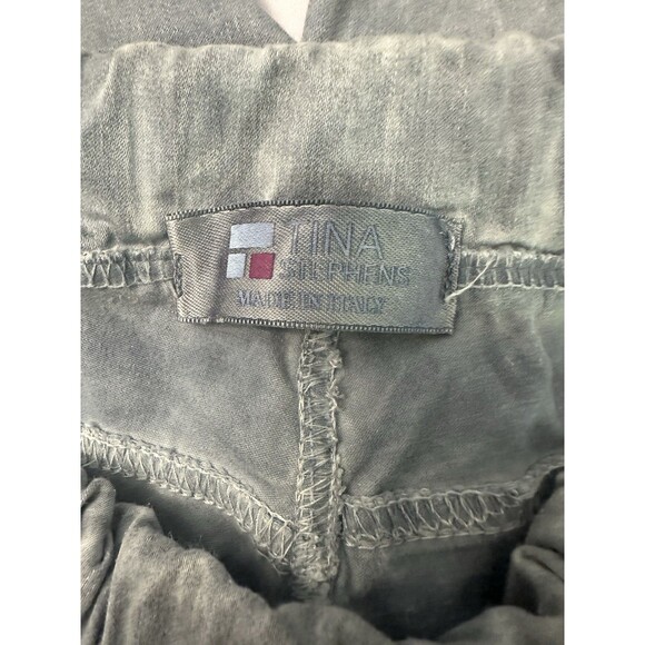 TINA Stephens Made in Italy Blue Front Pull Drawstring Pants Pockets Sz Small - Picture 4 of 6
